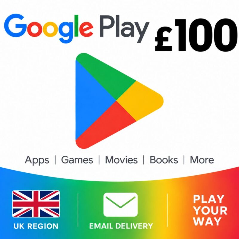 Google Play 100 Gift Card UK Region Email Delivery