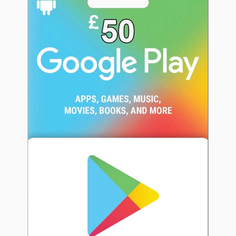 Google Play 50 Gift Card UK Region Email Delivery