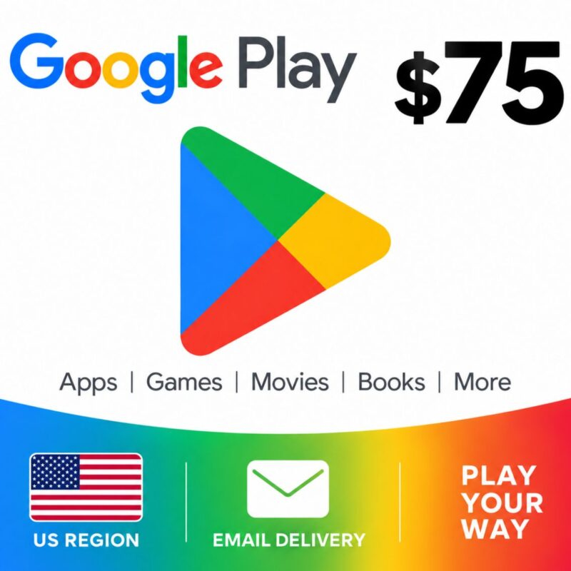 Google Play 75 Gift Card US Region Email Delivery