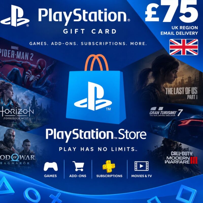 PlayStation £75 Gift Card – UK Region – Email Delivery