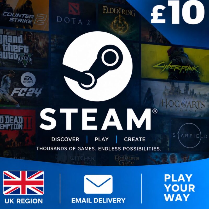 Steam 10 Gift Card UK Region Email Delivery