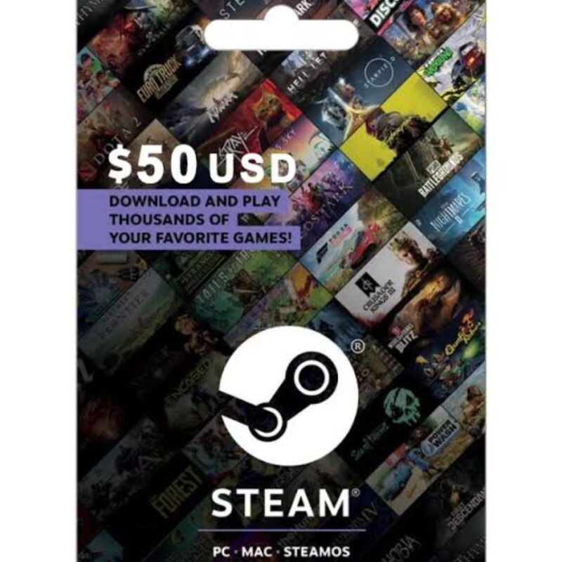 Steam 50 Gift Card US Region Email Delivery